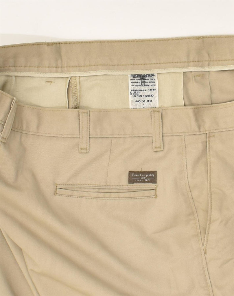 LEE Mens Pegged Casual Trousers W40 L30  Beige Cotton | Vintage Lee | Thrift | Second-Hand Lee | Used Clothing | Messina Hembry 