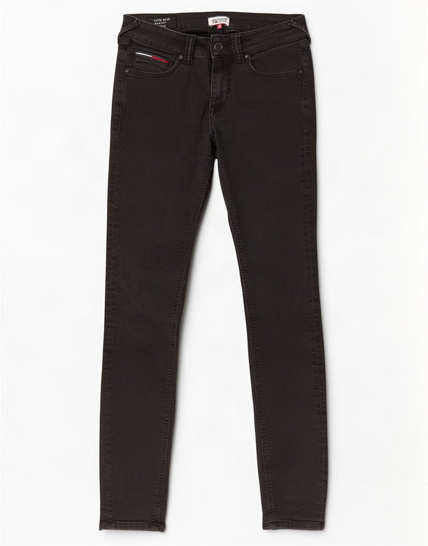 Tommy Hilfiger Womens Sophie Low Waist Skinny Jeans W28 L32 Black Cotton