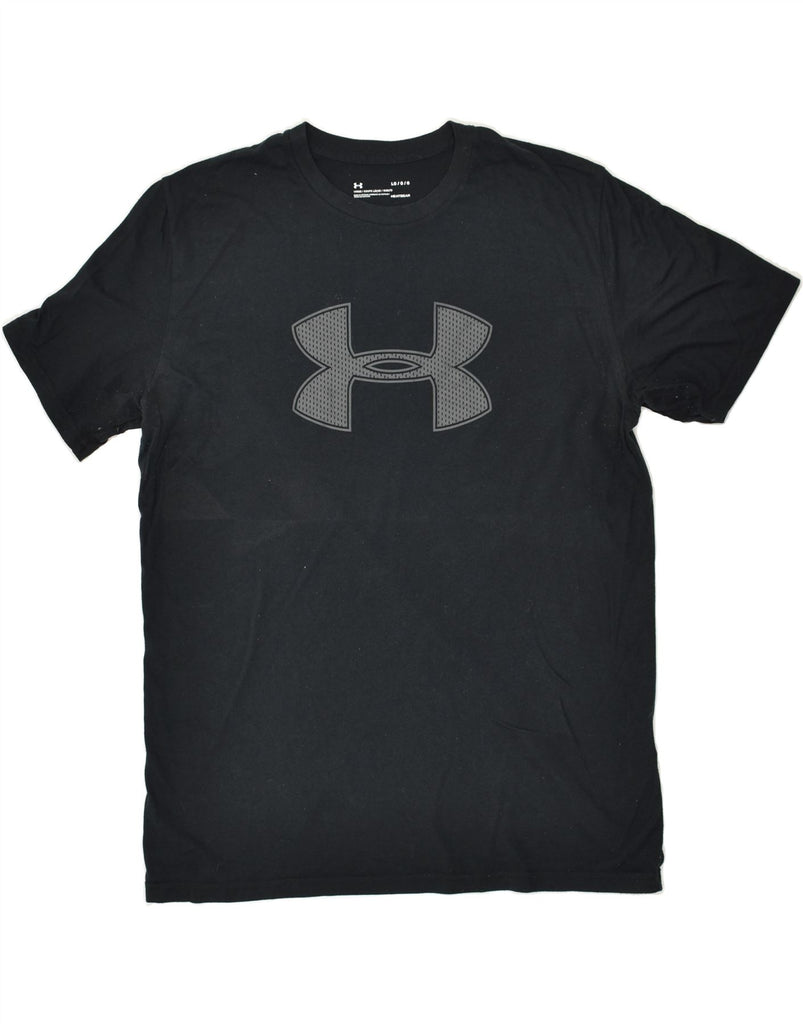 UNDER ARMOUR Mens Heat Gear Graphic T-Shirt Top Large Black Polyester | Vintage Under Armour | Thrift | Second-Hand Under Armour | Used Clothing | Messina Hembry 