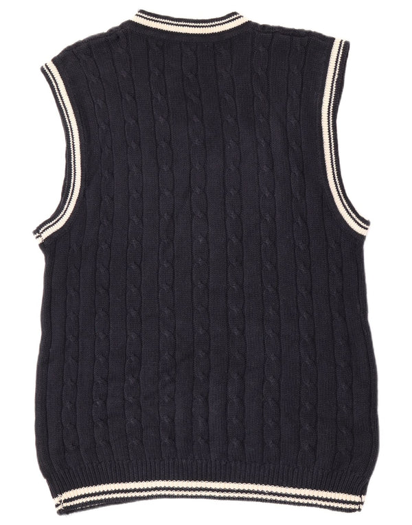L.O.G.G Mens Vest Tank Top Medium Navy Blue Ramie