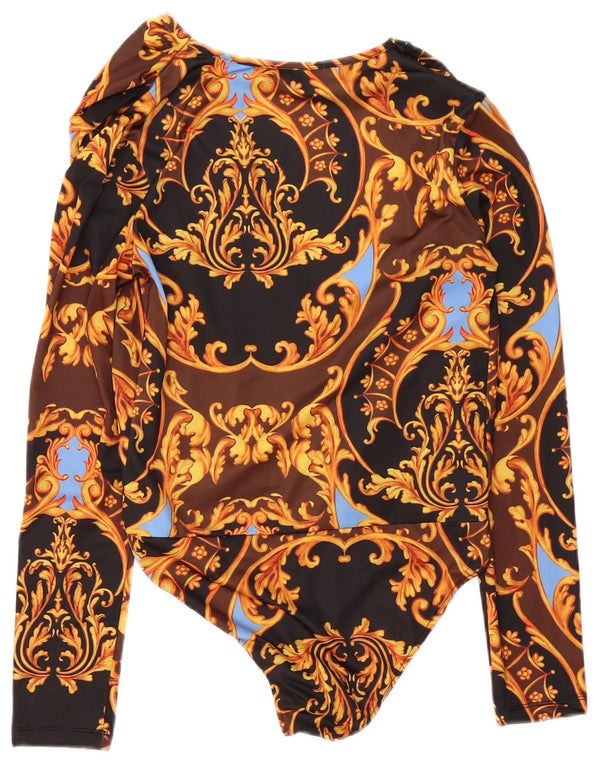 Zara Womens Trafaluc Long Sleeve Bodysuit UK 10 Small Multicoloured Paisley