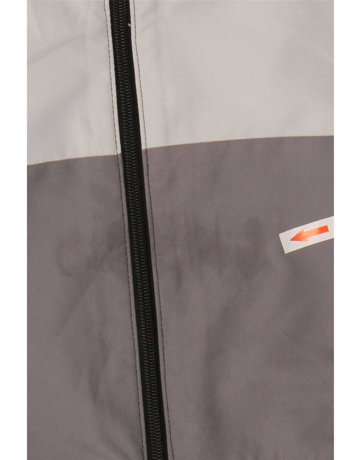 Adidas Mens Hooded Tracksuit Top Jacket Medium Black Colourblock Polyester