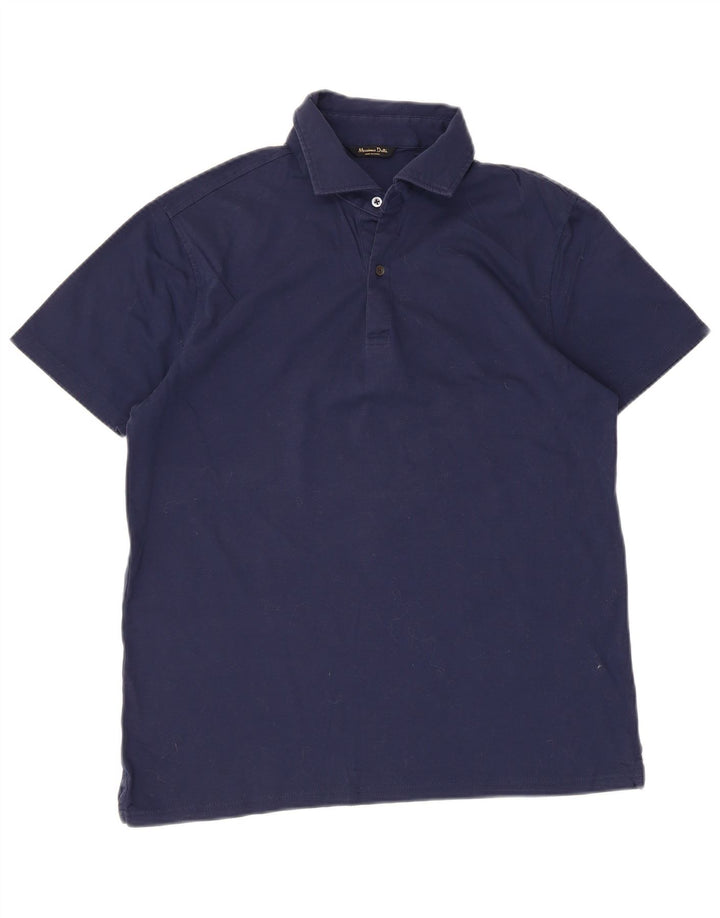 Massimo Dutti Mens Polo Shirt Large Navy Blue