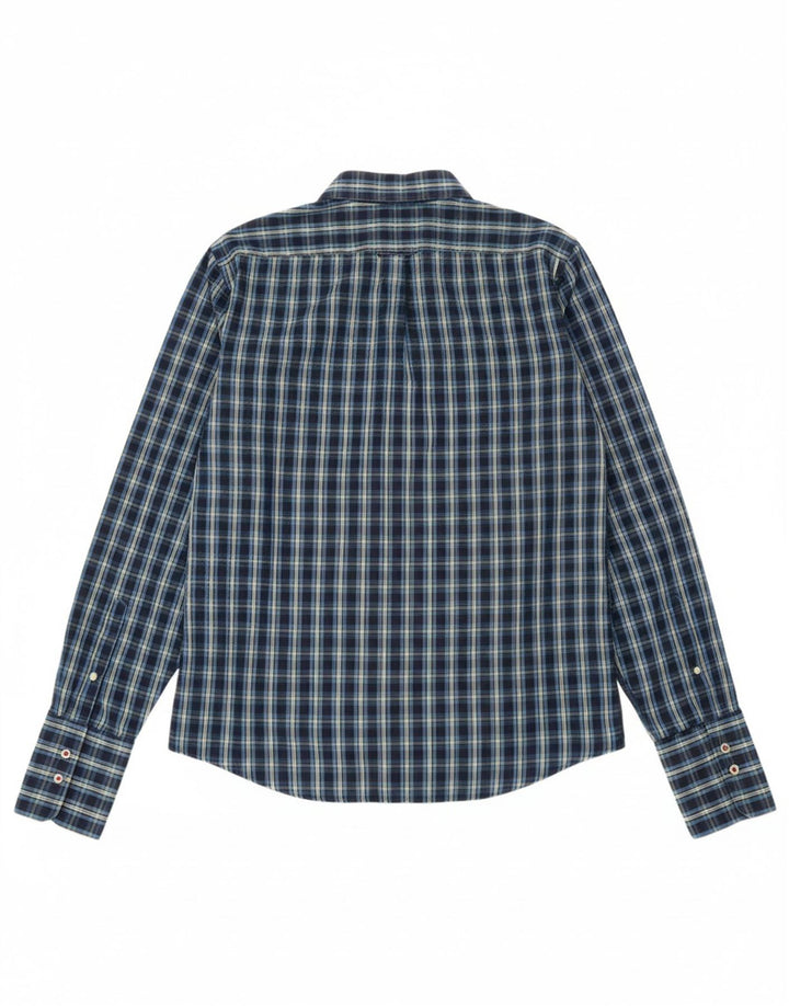 JACK WILLS Mens Formal Shirt Large Blue Check Cotton