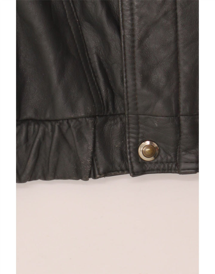 Vintage Mens Leather Jacket IT 56 3XL Black