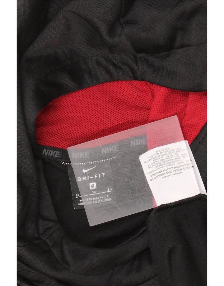 NIKE Boys Dri Fit Graphic Hoodie Jumper 13-14 Years XL Black Polyester