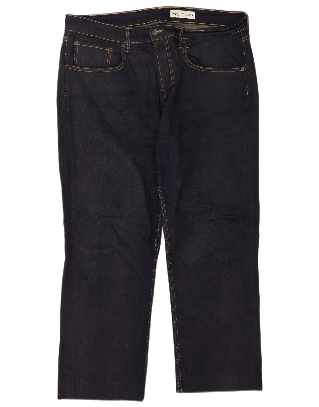Zara Womens Straight Jeans EU 46 2XL W36 L27 Navy Blue