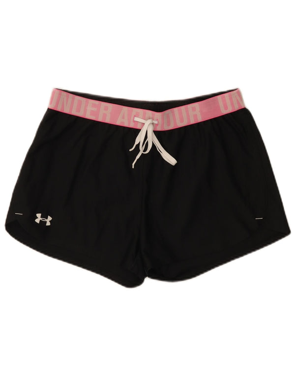 Under Armour Womens Heat Gear Graphic Sport Shorts UK 10 Small Black
