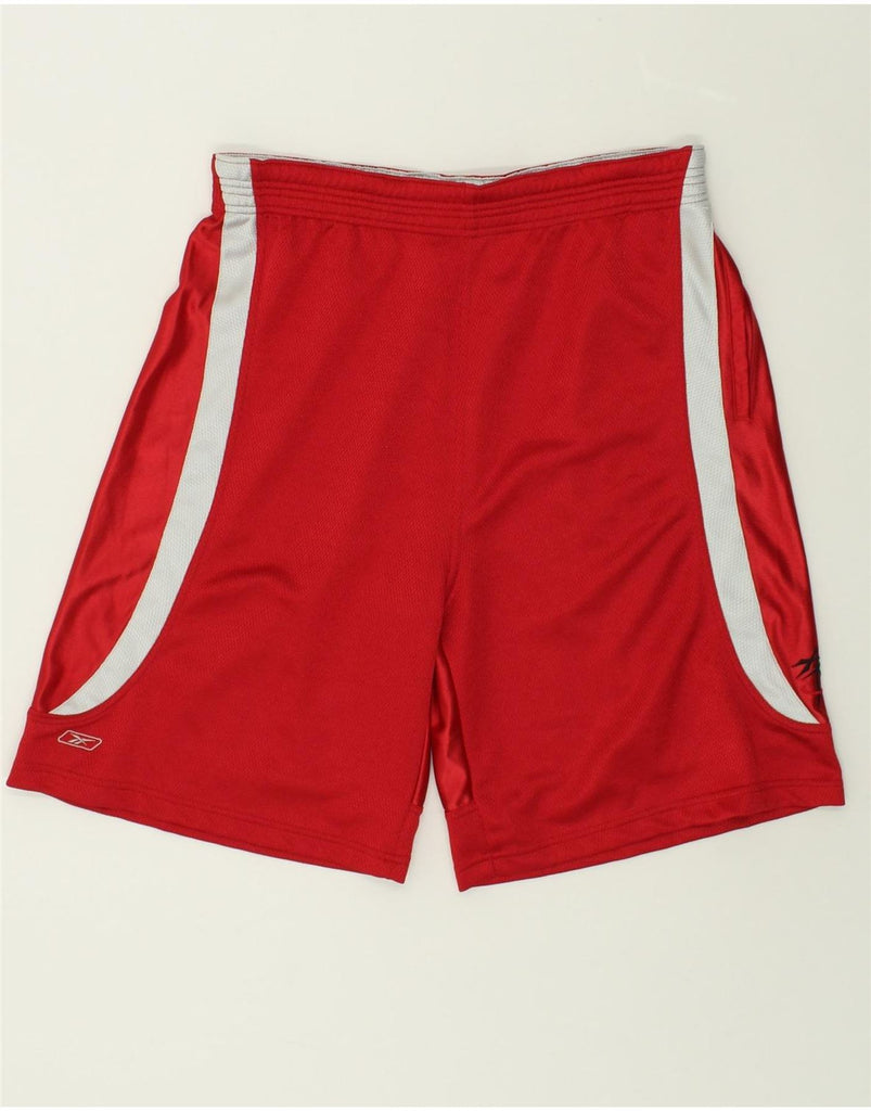 REEBOK Mens Sport Shorts Medium Red Striped Polyester | Vintage Reebok | Thrift | Second-Hand Reebok | Used Clothing | Messina Hembry 