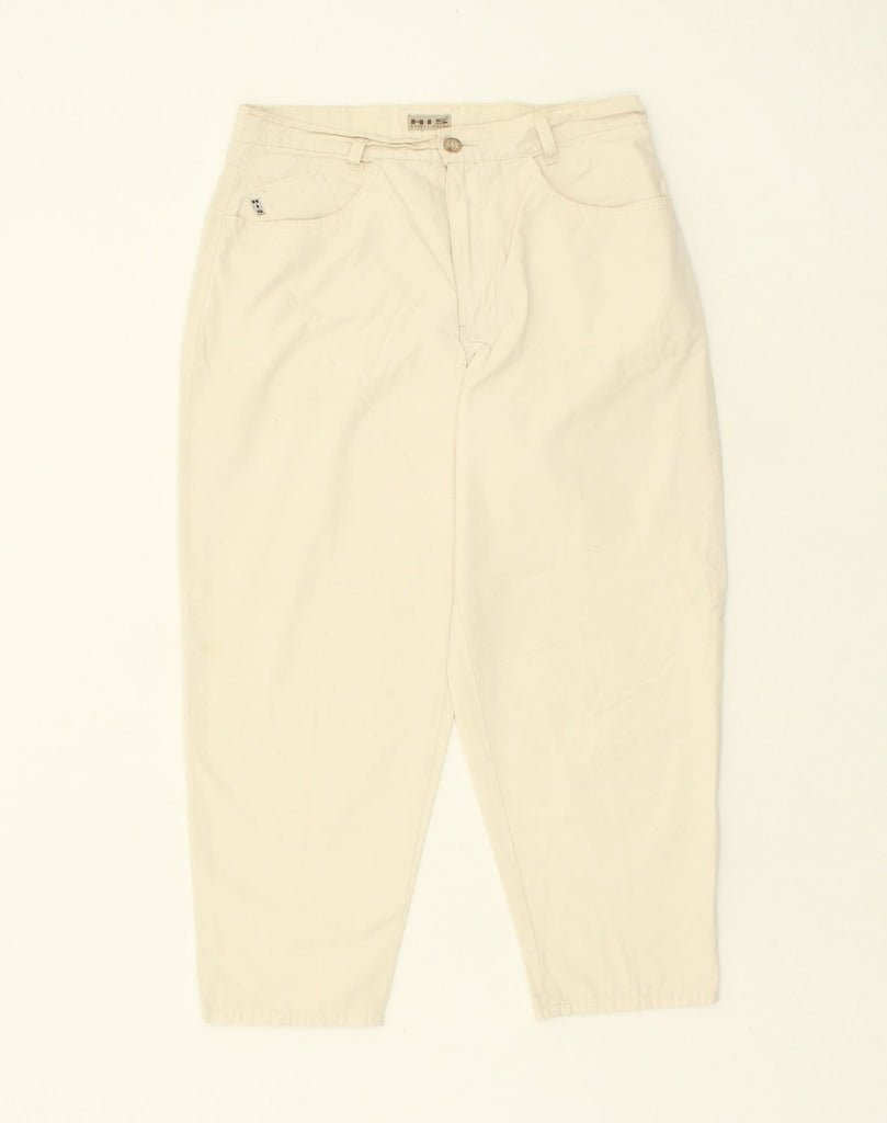 H.I.S Womens Pegged Casual Trousers UK 16 Large W29 L28 Beige Cotton | Vintage H.I.S | Thrift | Second-Hand H.I.S | Used Clothing | Messina Hembry 