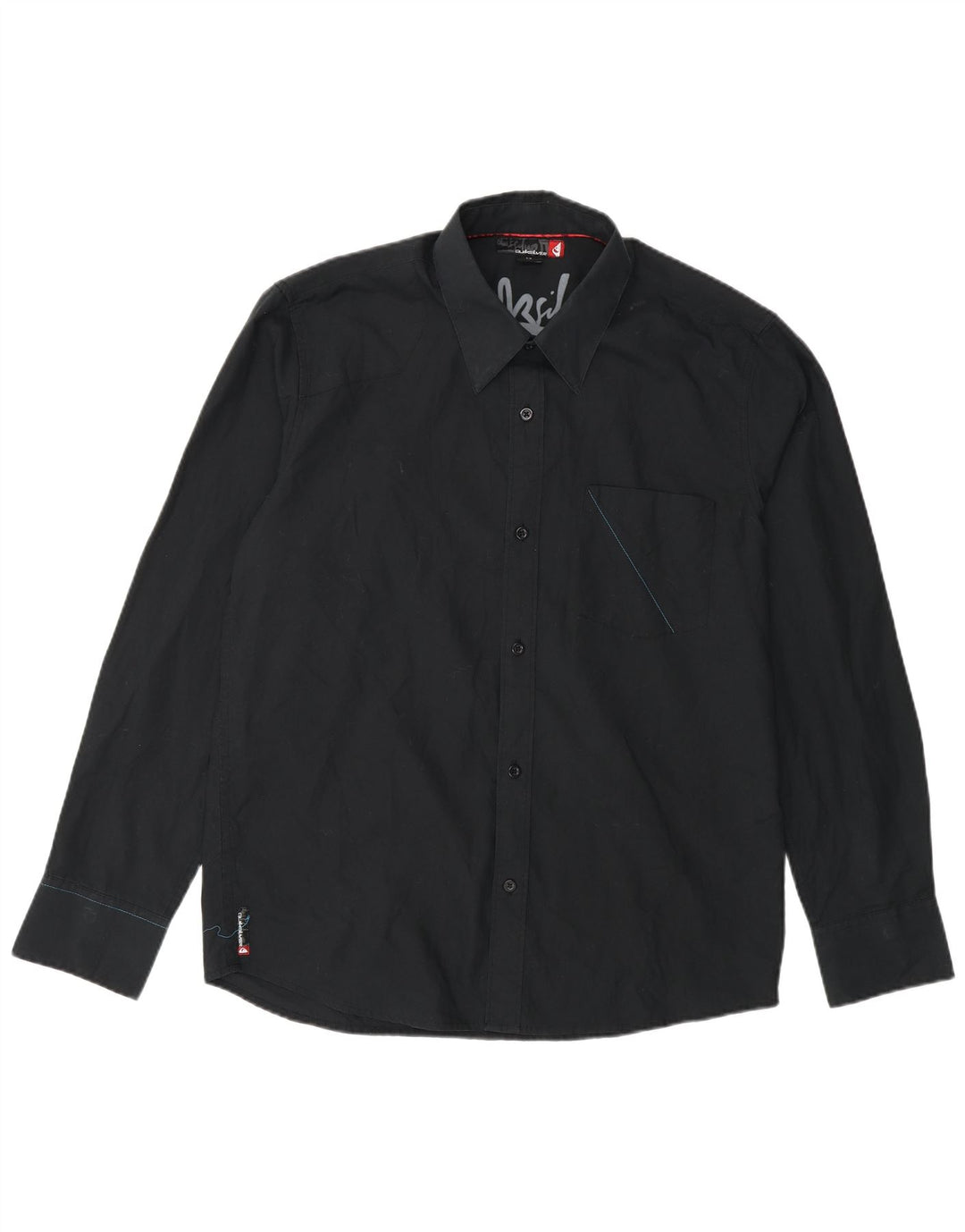 Quiksilver Mens Graphic Shirt Small Black Polyester