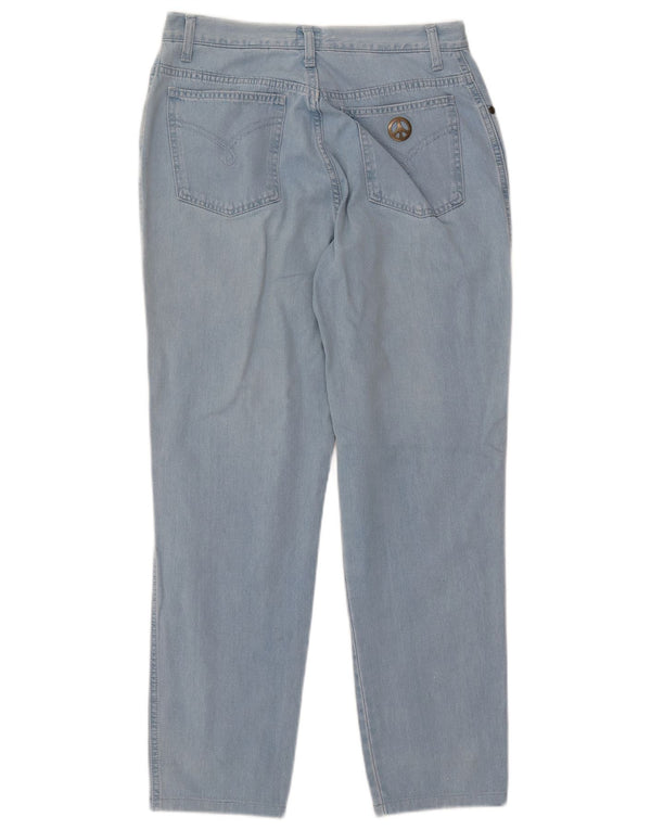 MOSCHINO Womens High Waist Tapered Jeans W33 L27 Blue Cotton