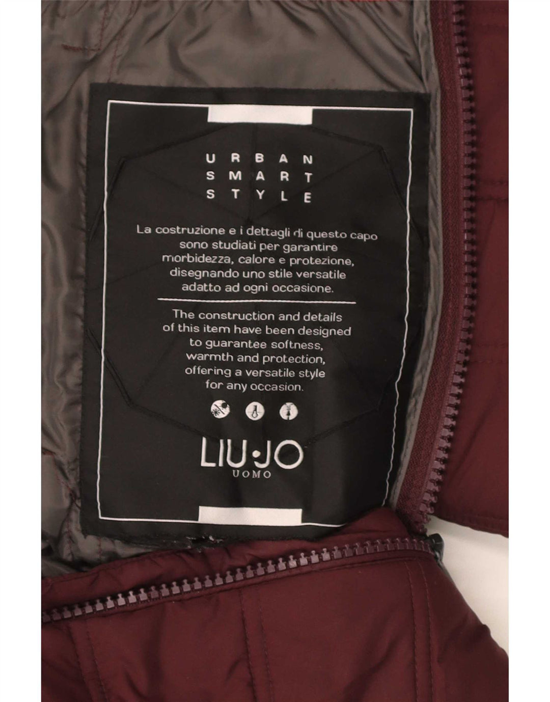 Liu Jo Mens Hooded Padded Jacket UK 38 Medium Burgundy Polyester
