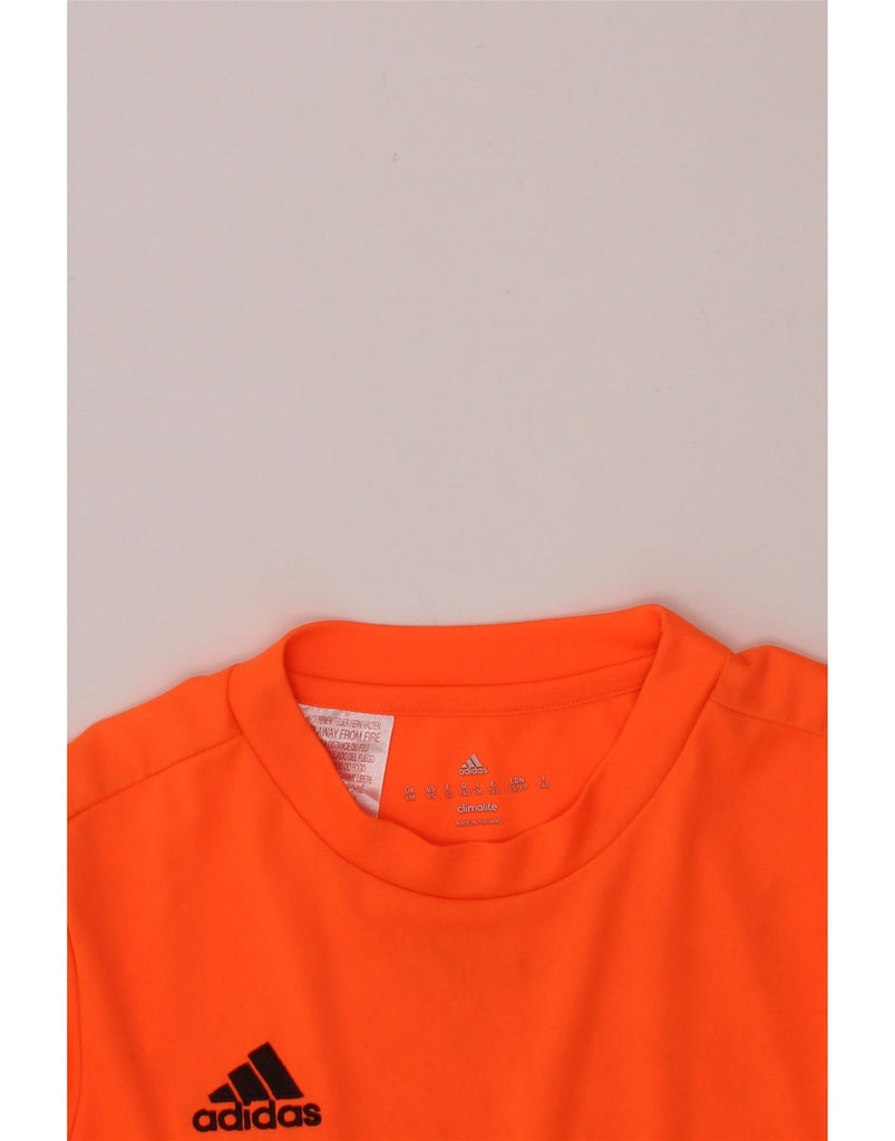ADIDAS Boys Climalite T-Shirt Top 9-10 Years Medium Orange Polyester Vintage Adidas and Second-Hand Adidas from Messina Hembry 