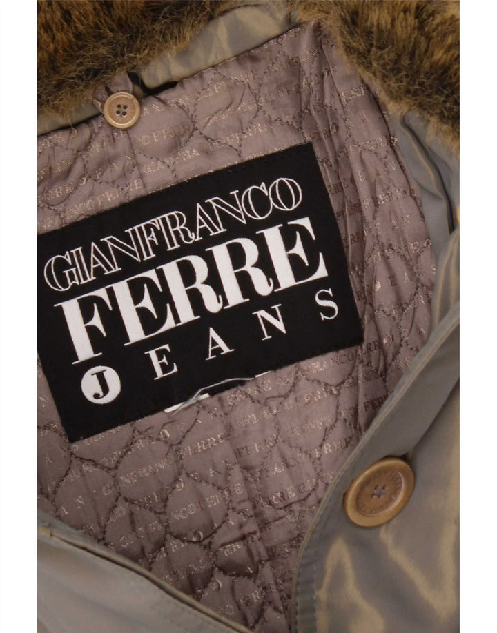 Gianfranco Ferre Womens Trench Coat UK 12 Medium Grey