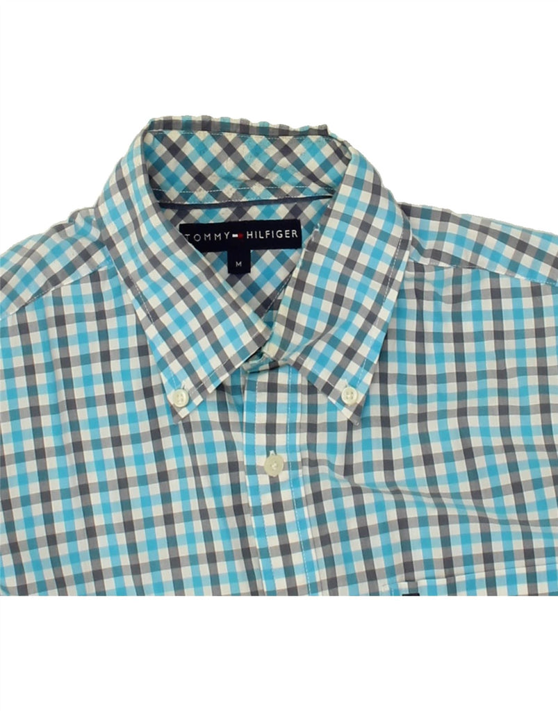 TOMMY HILFIGER Mens Shirt Medium Blue Gingham Cotton | Vintage Tommy Hilfiger | Thrift | Second-Hand Tommy Hilfiger | Used Clothing | Messina Hembry 