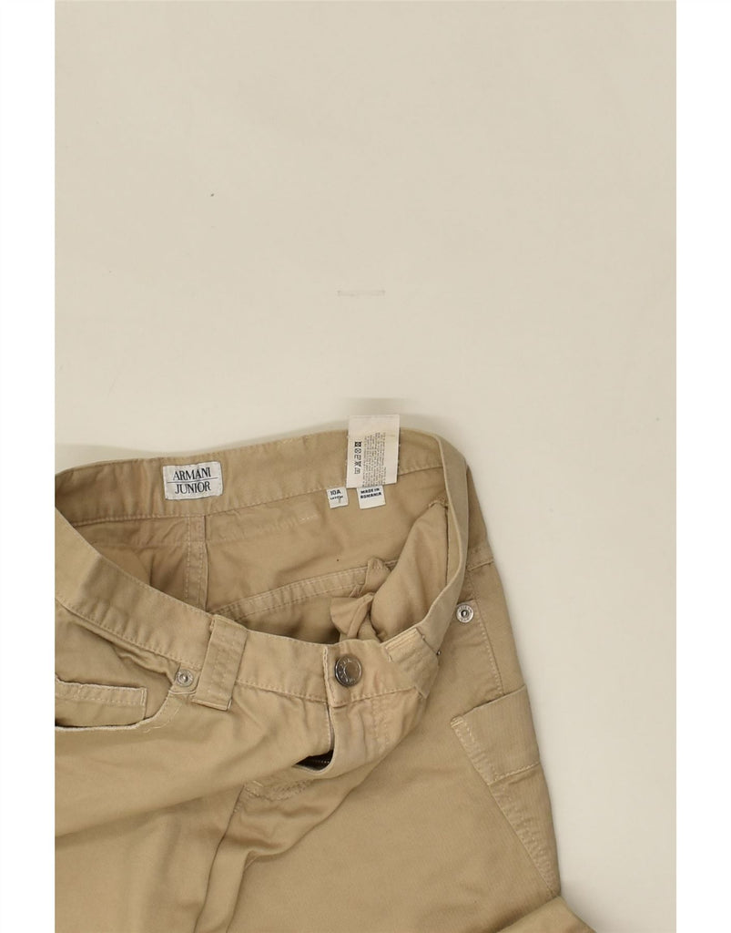 ARMANI JUNIOR Boys Straight Casual Trousers 9-10 Years W25 L25  Beige | Vintage Armani Junior | Thrift | Second-Hand Armani Junior | Used Clothing | Messina Hembry 