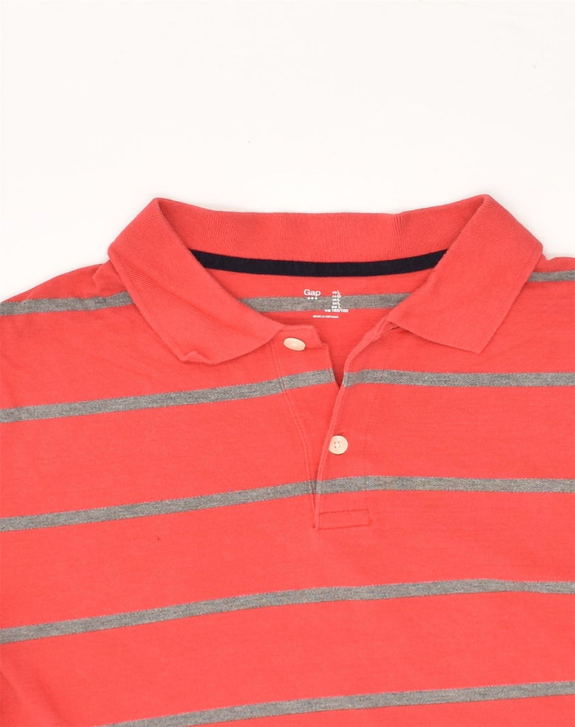 GAP Mens Polo Shirt Large Red Striped Cotton | Vintage Gap | Thrift | Second-Hand Gap | Used Clothing | Messina Hembry 