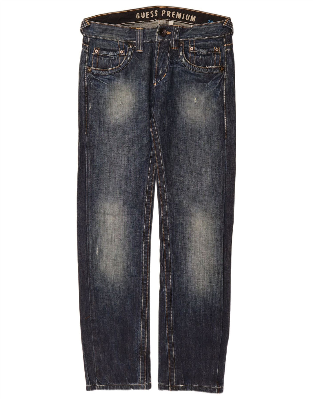 GUESS Mens Pasadena Straight Jeans W28 L32 Blue Cotton