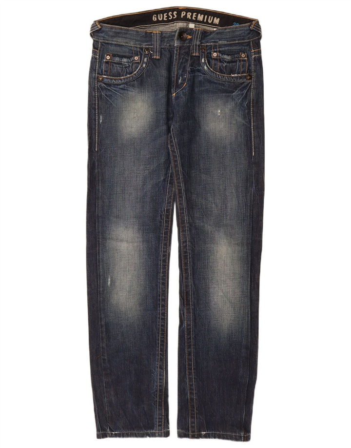 GUESS Mens Pasadena Straight Jeans W28 L32 Blue Cotton