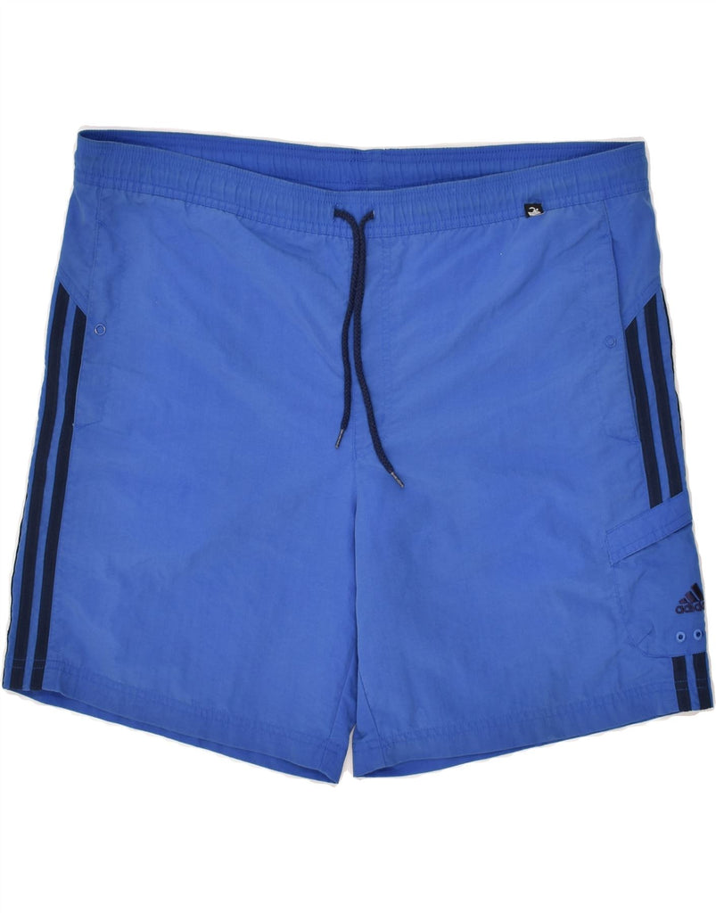 ADIDAS Mens Sport Shorts Medium Blue Polyester | Vintage Adidas | Thrift | Second-Hand Adidas | Used Clothing | Messina Hembry 