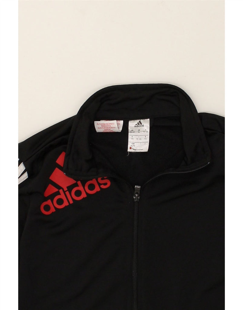 ADIDAS Boys Graphic Tracksuit Top Jacket 15-16 Years  Black Colourblock | Vintage Adidas | Thrift | Second-Hand Adidas | Used Clothing | Messina Hembry 