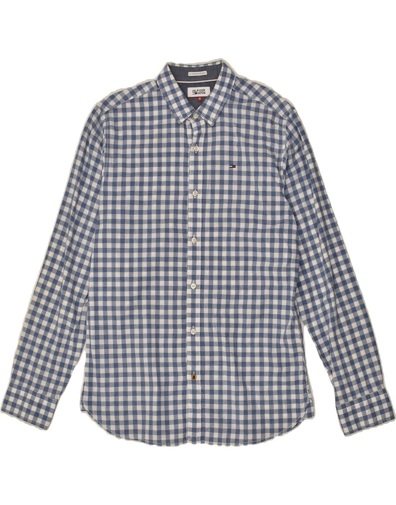 TOMMY HILFIGER Mens Shirt Medium Blue Gingham Cotton | Vintage Tommy Hilfiger | Thrift | Second-Hand Tommy Hilfiger | Used Clothing | Messina Hembry 