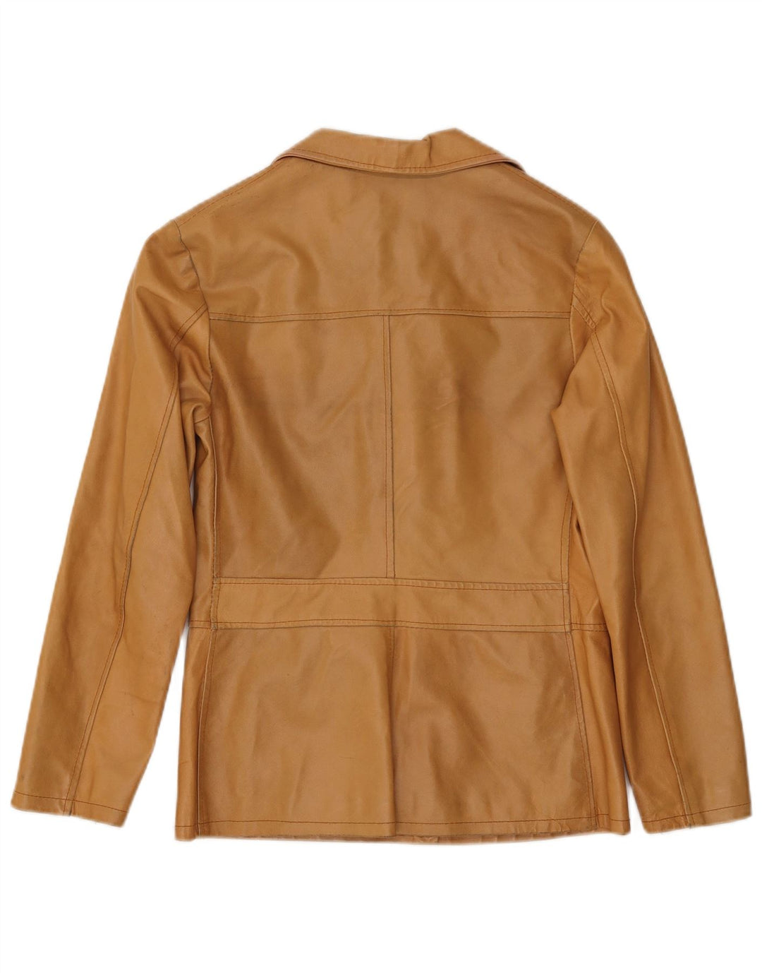 Terranova Womens 4 Button Leather Blazer Jacket UK 10 Small Beige