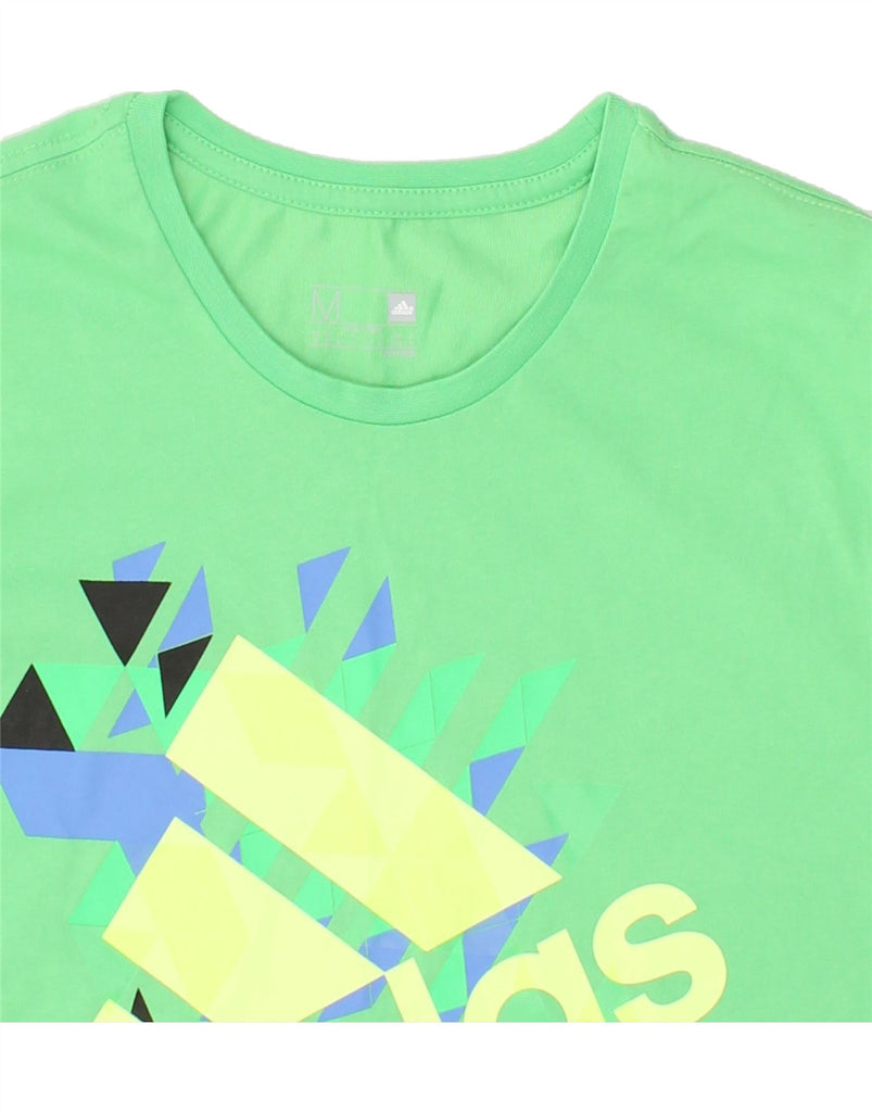 ADIDAS Mens Graphic T-Shirt Top Medium Green Cotton Vintage Adidas and Second-Hand Adidas from Messina Hembry 