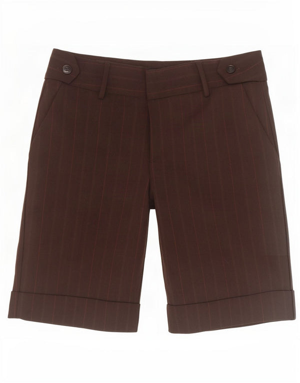 Zara Womens Chino Shorts EU 40 Medium W30 Brown Striped Polyester