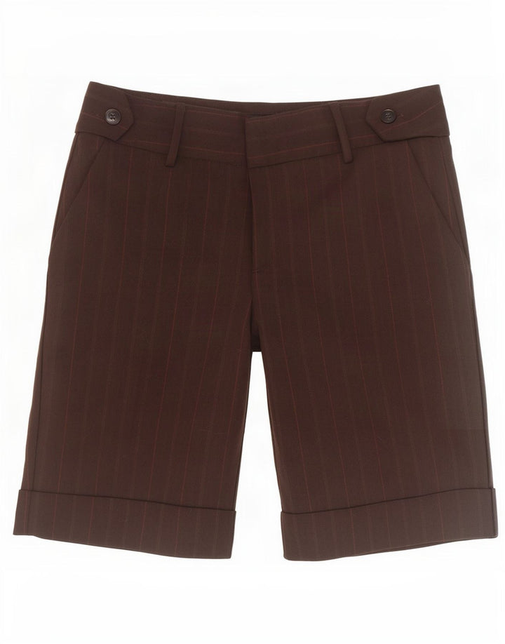 Zara Womens Chino Shorts EU 40 Medium W30 Brown Striped Polyester