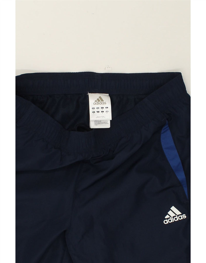 ADIDAS Mens Tracksuit Trousers Joggers UK 36/38 Small Navy Blue Polyester | Vintage Adidas | Thrift | Second-Hand Adidas | Used Clothing | Messina Hembry 