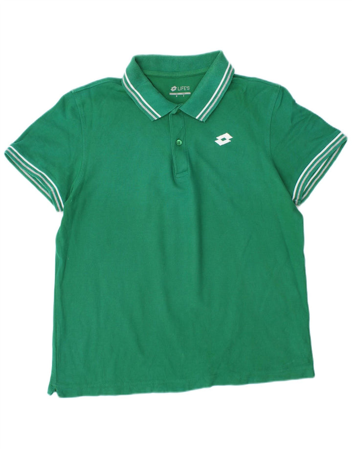 LOTTO Mens Polo Shirt Small Green Cotton