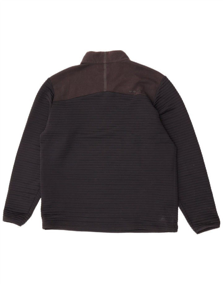 Under Armour Mens Zip Neck Sweatshirt Jumper XL Black Colourblock Polyester