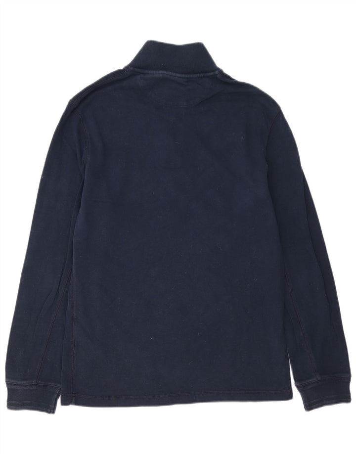 Timberland Mens Zip Neck Sweatshirt Jumper Small Navy Blue Cotton