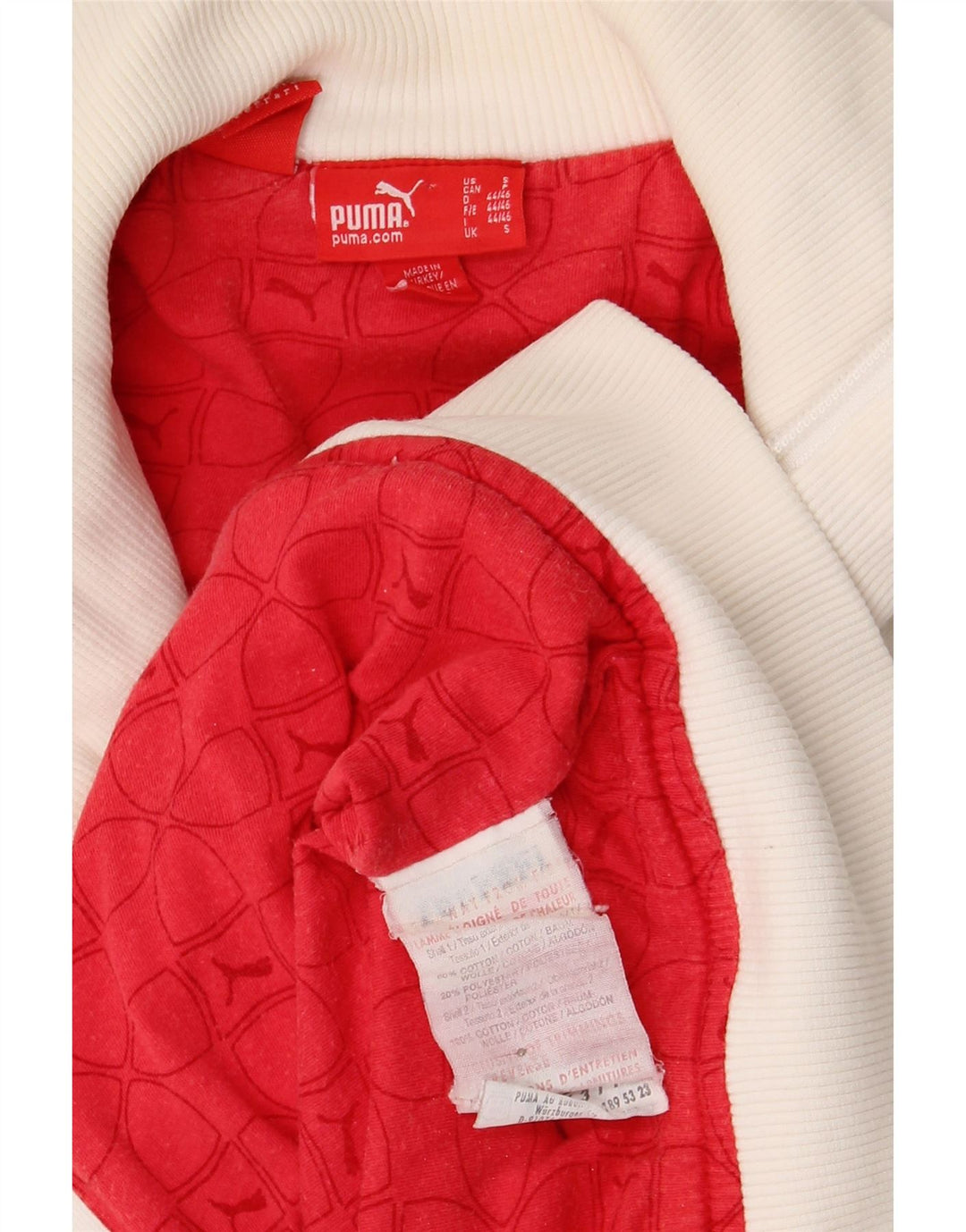 Puma Mens Tracksuit Top Jacket Small White Cotton