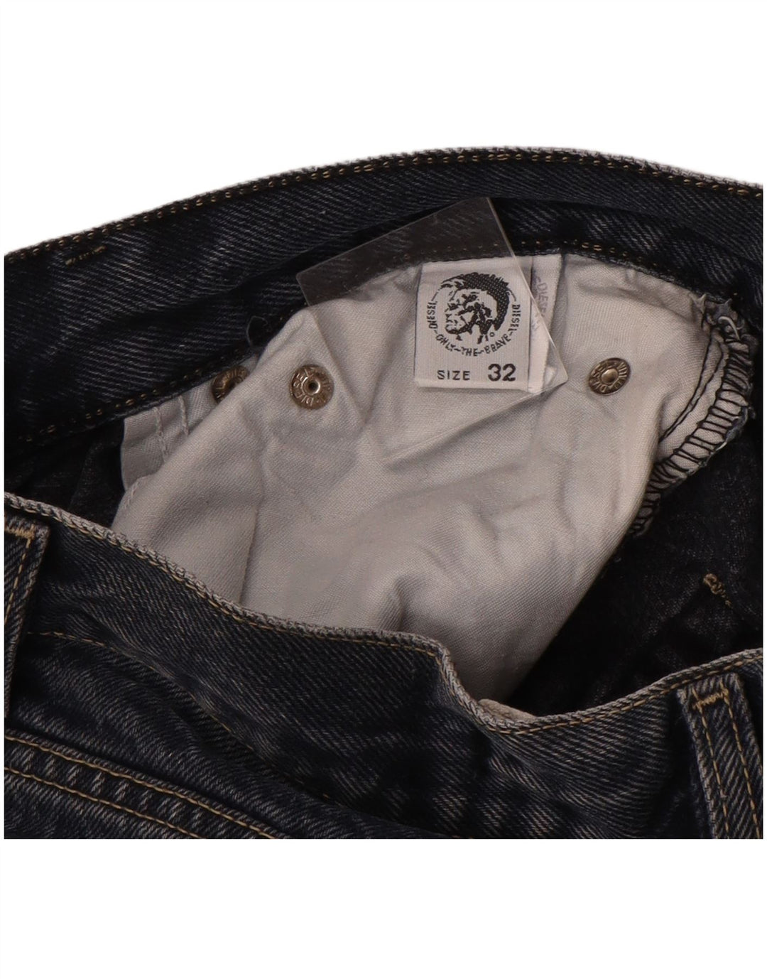 Diesel Mens Straight Jeans W32 L32 Navy Blue Cotton