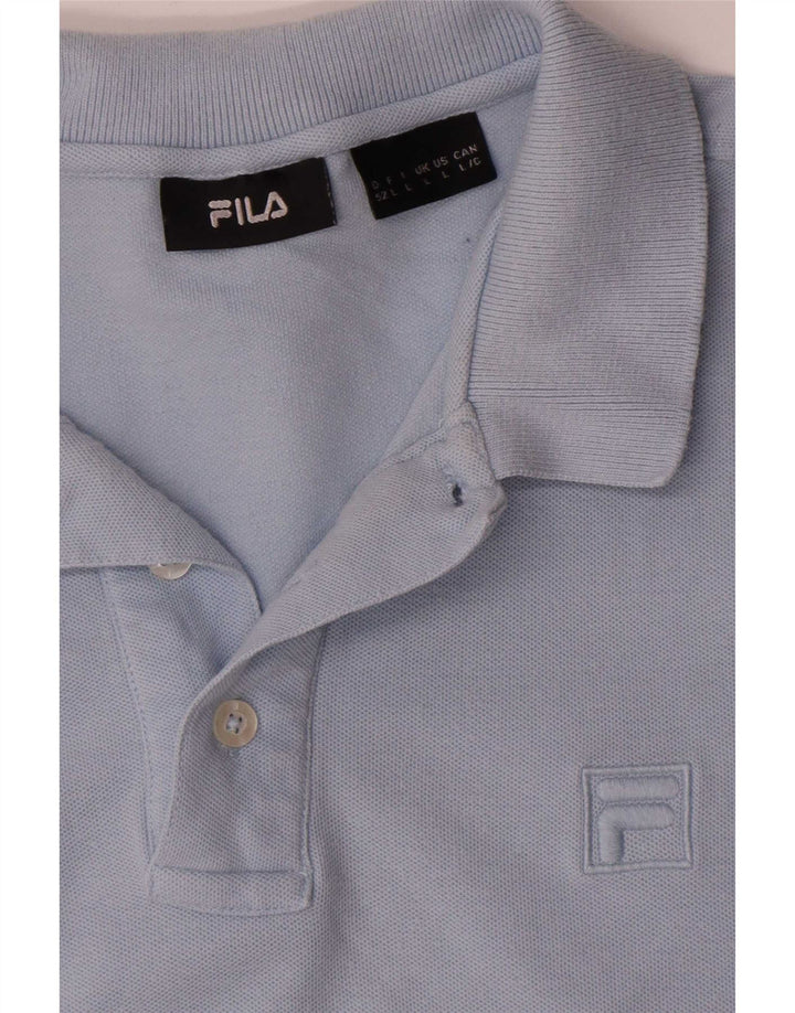 Fila Mens Polo Shirt Large Blue Cotton