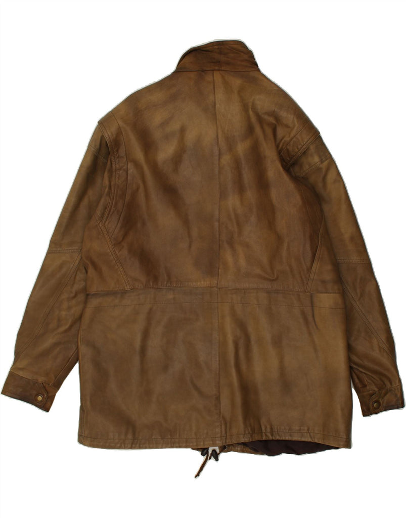 VINTAGE Mens Leather Coat UK 42 XL Brown Vintage Vintage and Second-Hand Vintage from Messina Hembry 