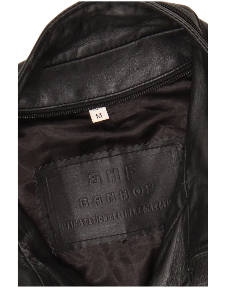 Vintage Mens Leather Jacket UK 38 Medium Black Leather