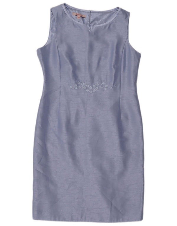 Jaques Vert Womens Sleeveless Sheath Dress UK 14 Large Blue Floral Viscose