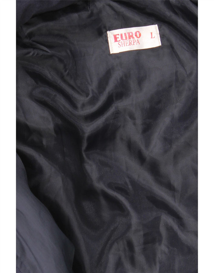 VINTAGE Mens Windbreaker Jacket UK 40 Large Navy Blue Polyester