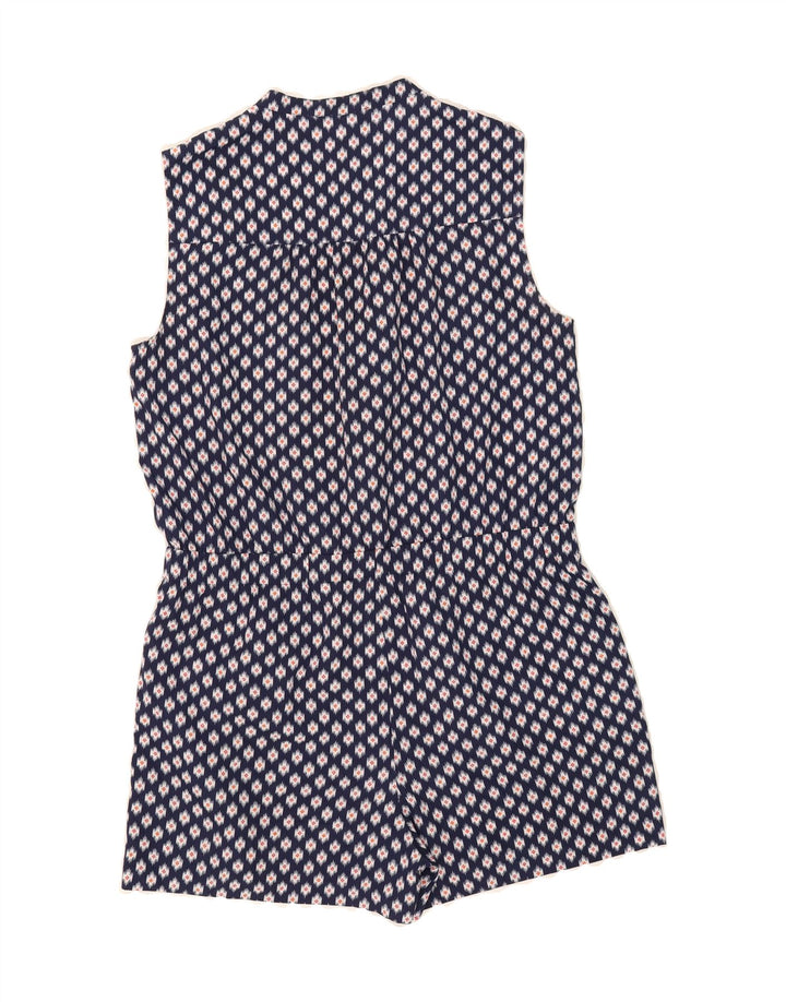 MICHAEL KORS Womens Abstract Pattern Playsuit UK 18 XL Navy Blue Polyester Vintage Michael Kors and Second-Hand Michael Kors from Messina Hembry 