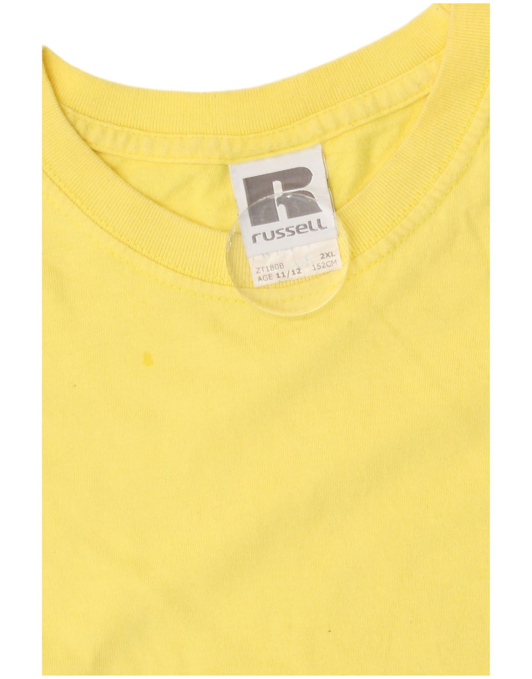 Russell Athletic Boys T-Shirt Top 11-12 Years Yellow Cotton