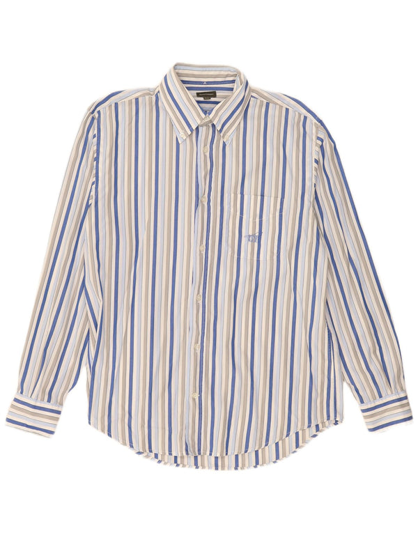 Henry Cottons Mens Shirt Size 40 Medium Multicoloured Striped Cotton
