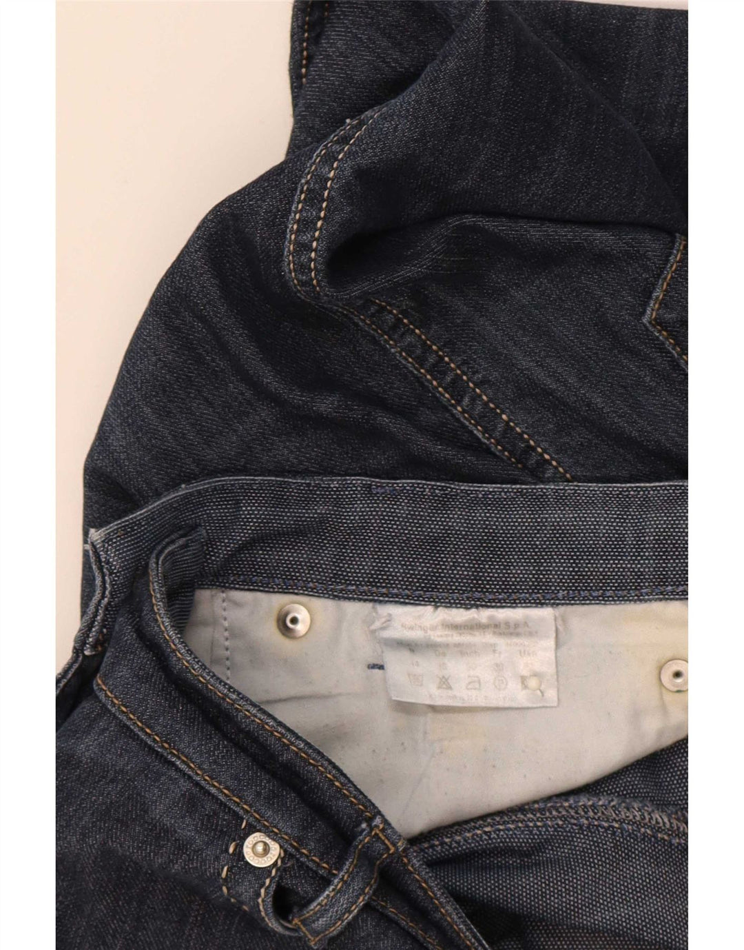 Roccobarocco Womens Straight Jeans W32 L29 Navy Blue Cotton