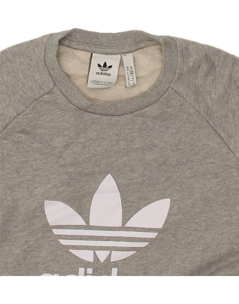 ADIDAS Mens Graphic Sweatshirt Jumper Medium Grey Cotton | Vintage Adidas | Thrift | Second-Hand Adidas | Used Clothing | Messina Hembry 