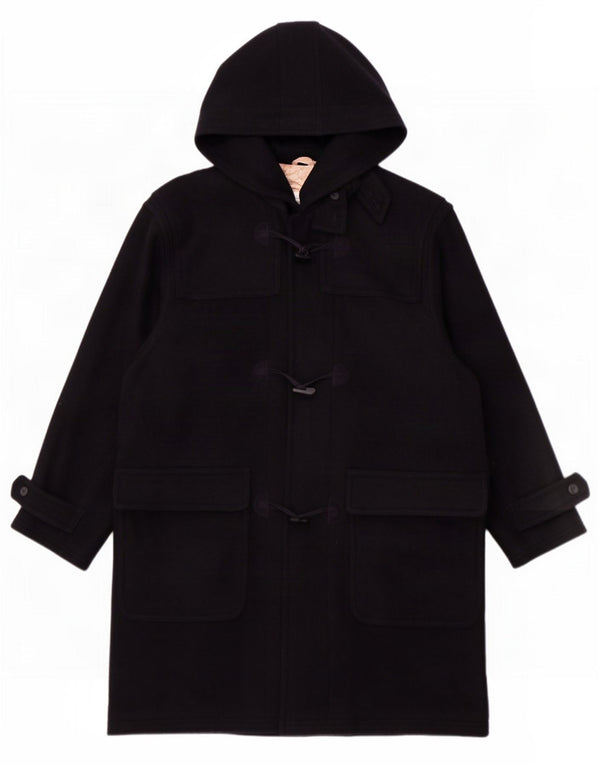 Vintage Mens Hooded Duffle Coat IT 50 Large Navy Blue
