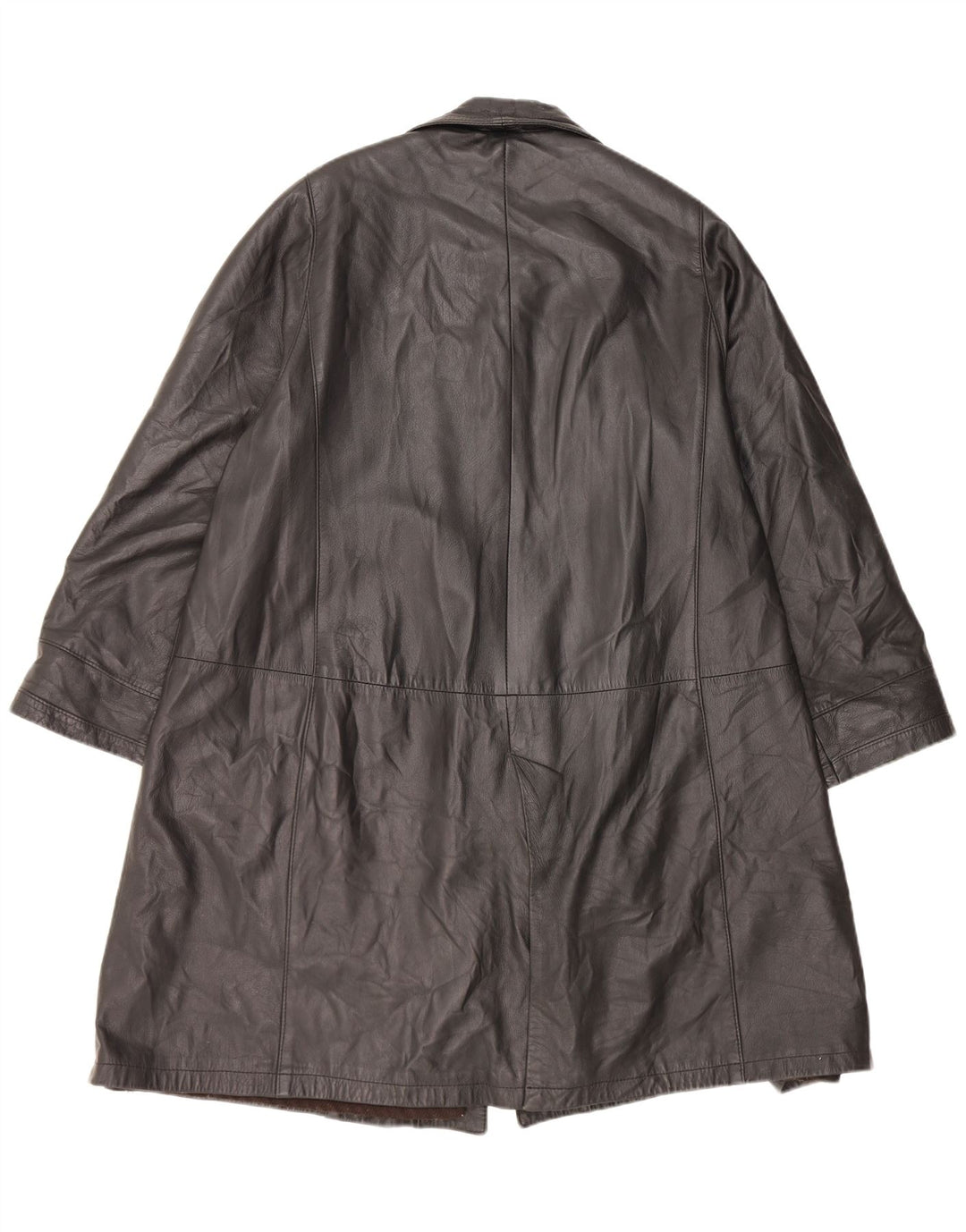 Vintage Womens Leather Coat UK 16 Large Black
