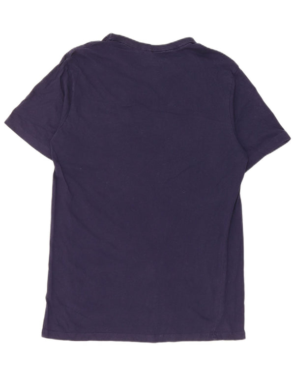 Champion Mens Graphic T-Shirt Top Small Navy Blue Cotton